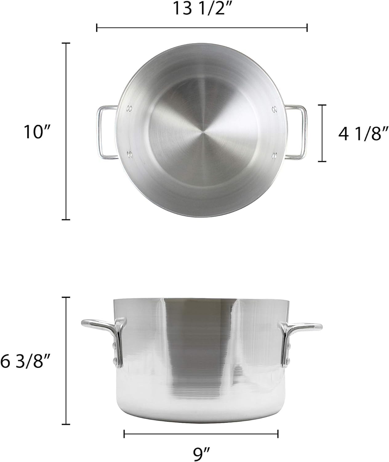 8 Quart Aluminum Sauce Pot with Mirror Finish - Versatile Cookware for Pasta, Soup, Stews, and Seafood - Ideal for Home and Restaurant Use - Dishwasher Safe