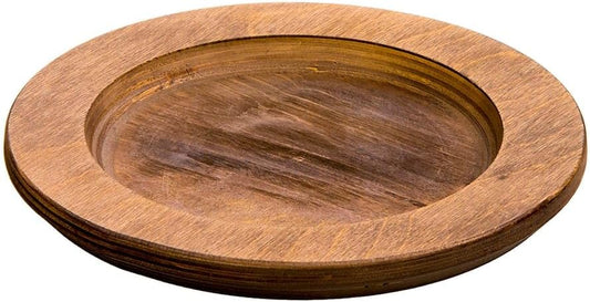 8" Round Walnut Stained Wood Underliner for Lodge Cookware