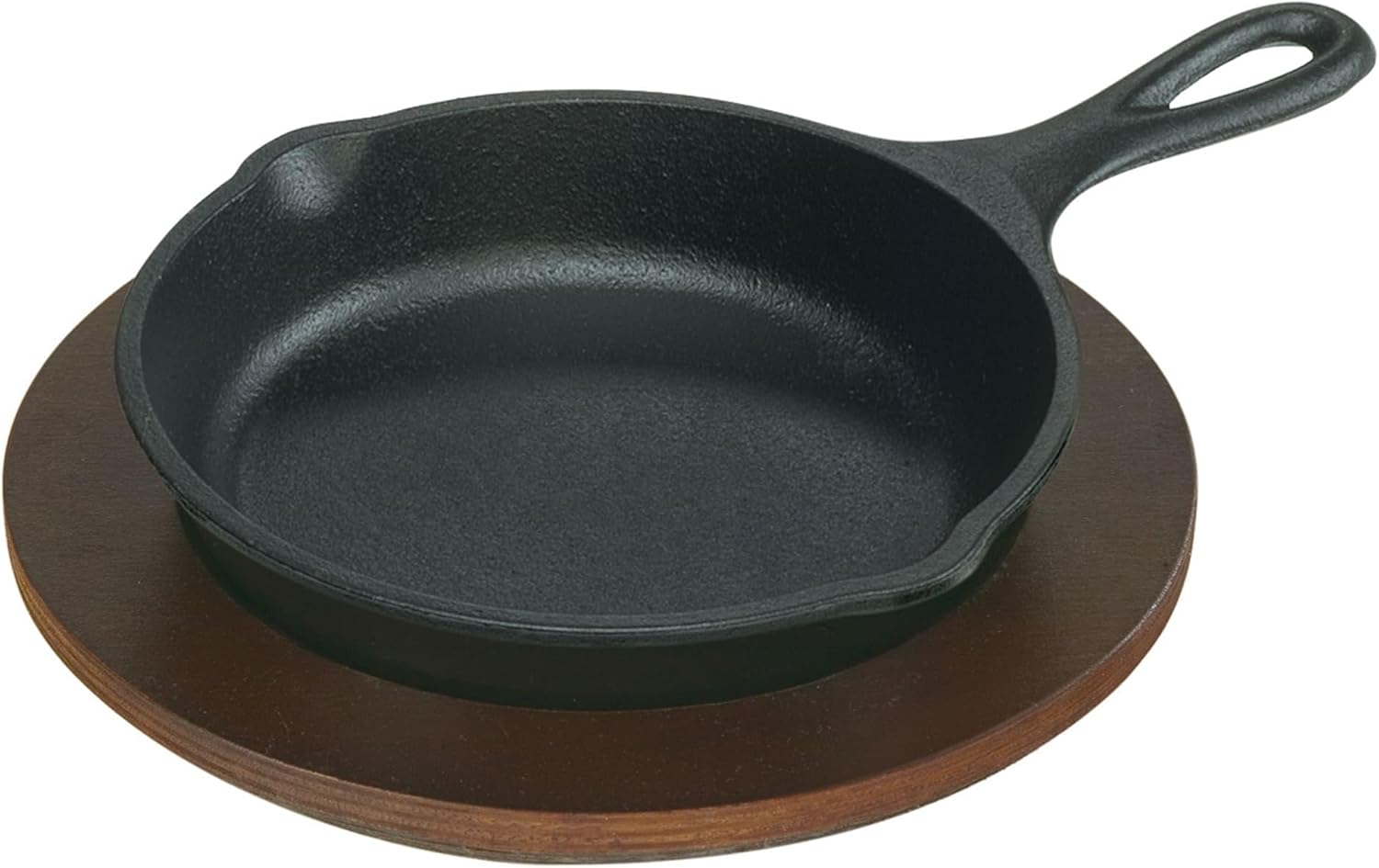 8" Round Walnut Stained Wood Underliner for Lodge Cookware