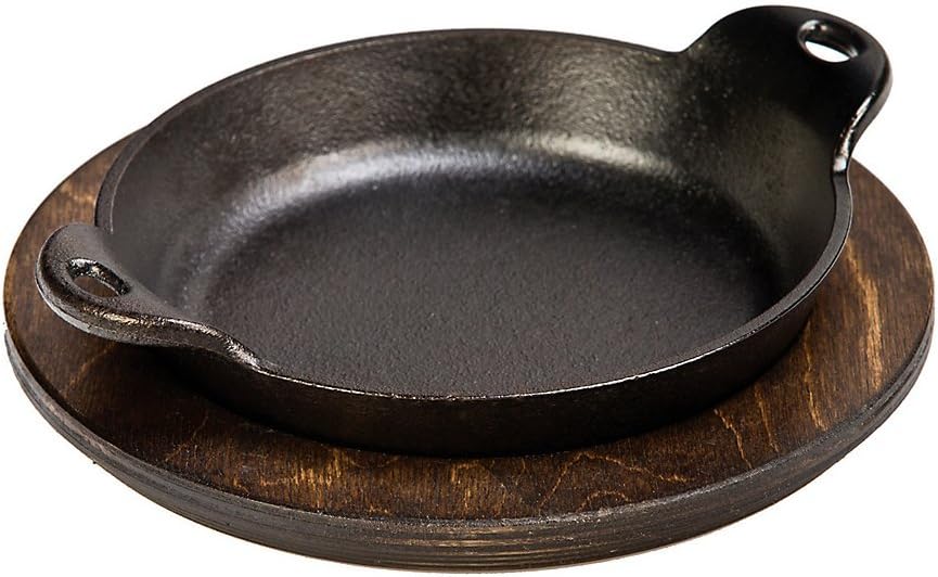 8" Round Walnut Stained Wood Underliner for Lodge Cookware