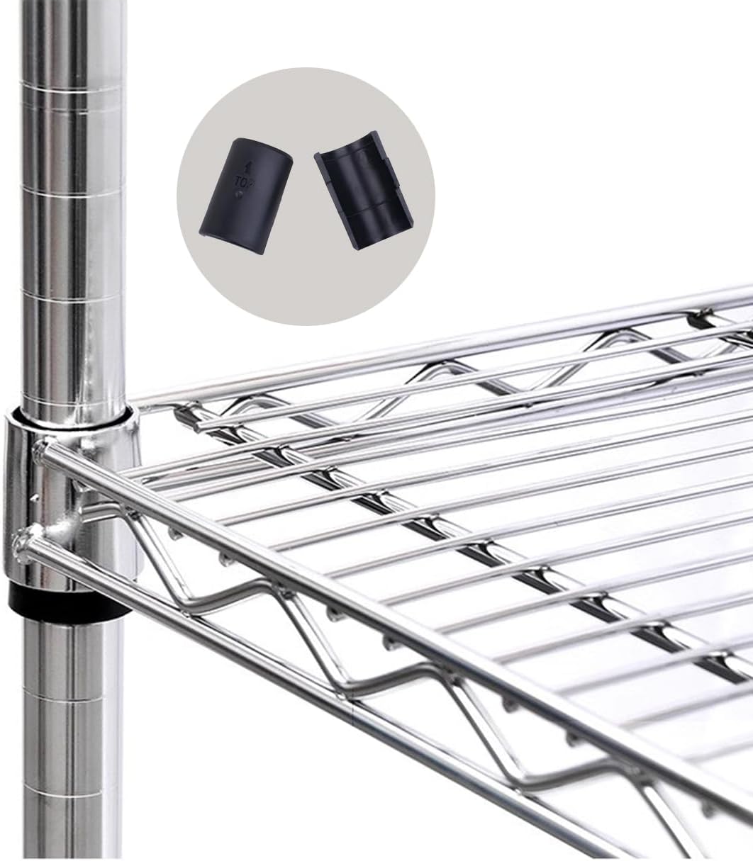 80 Pack Wire Shelving Shelf Lock Clips and Sleeves Replacement Set for 1" Post Shelvings