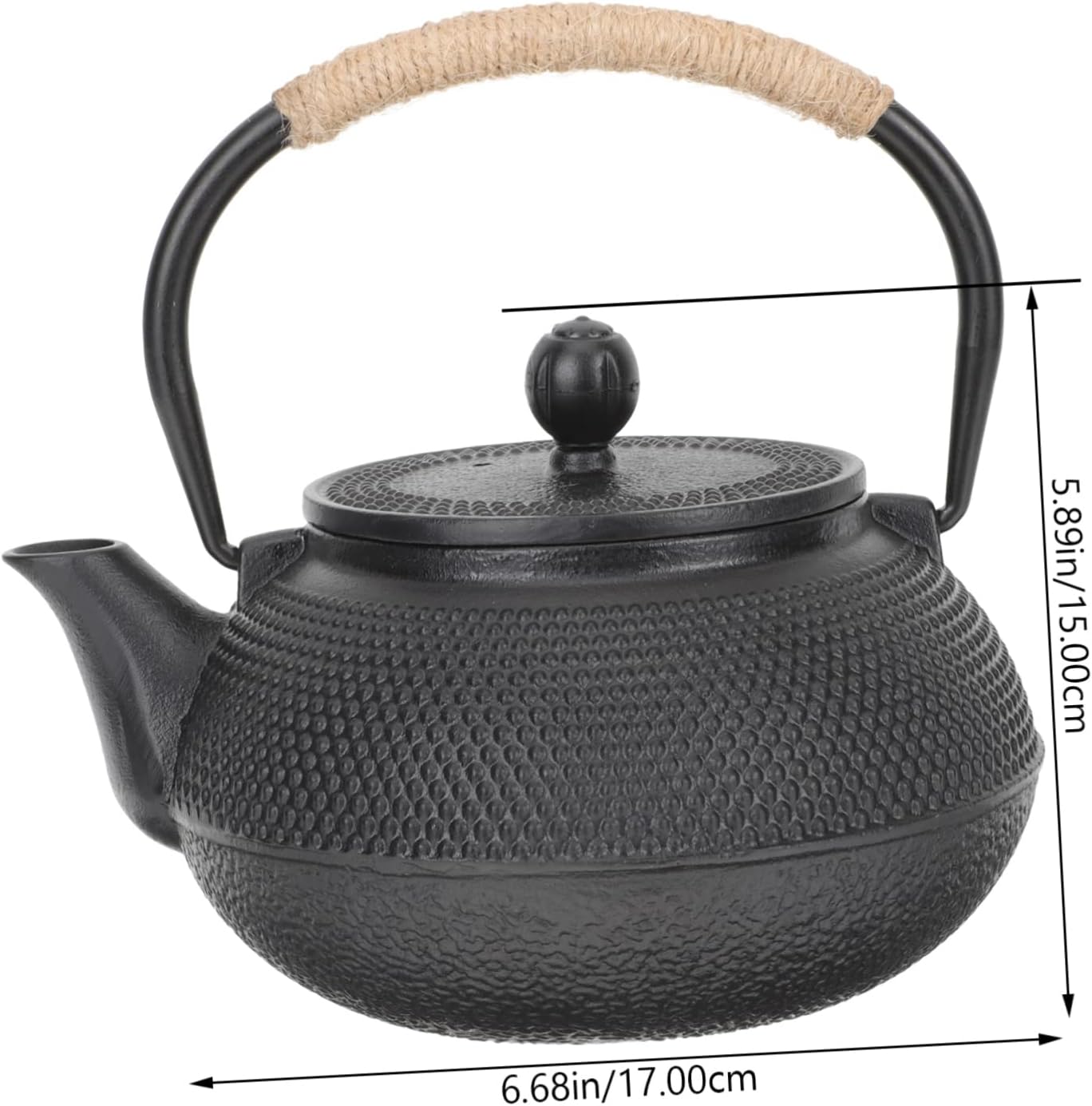800ML Cast Iron Teapot - Japanese Style Kettle with Handle for Home & Office Use - Perfect for Loose Leaf Tea Infusion