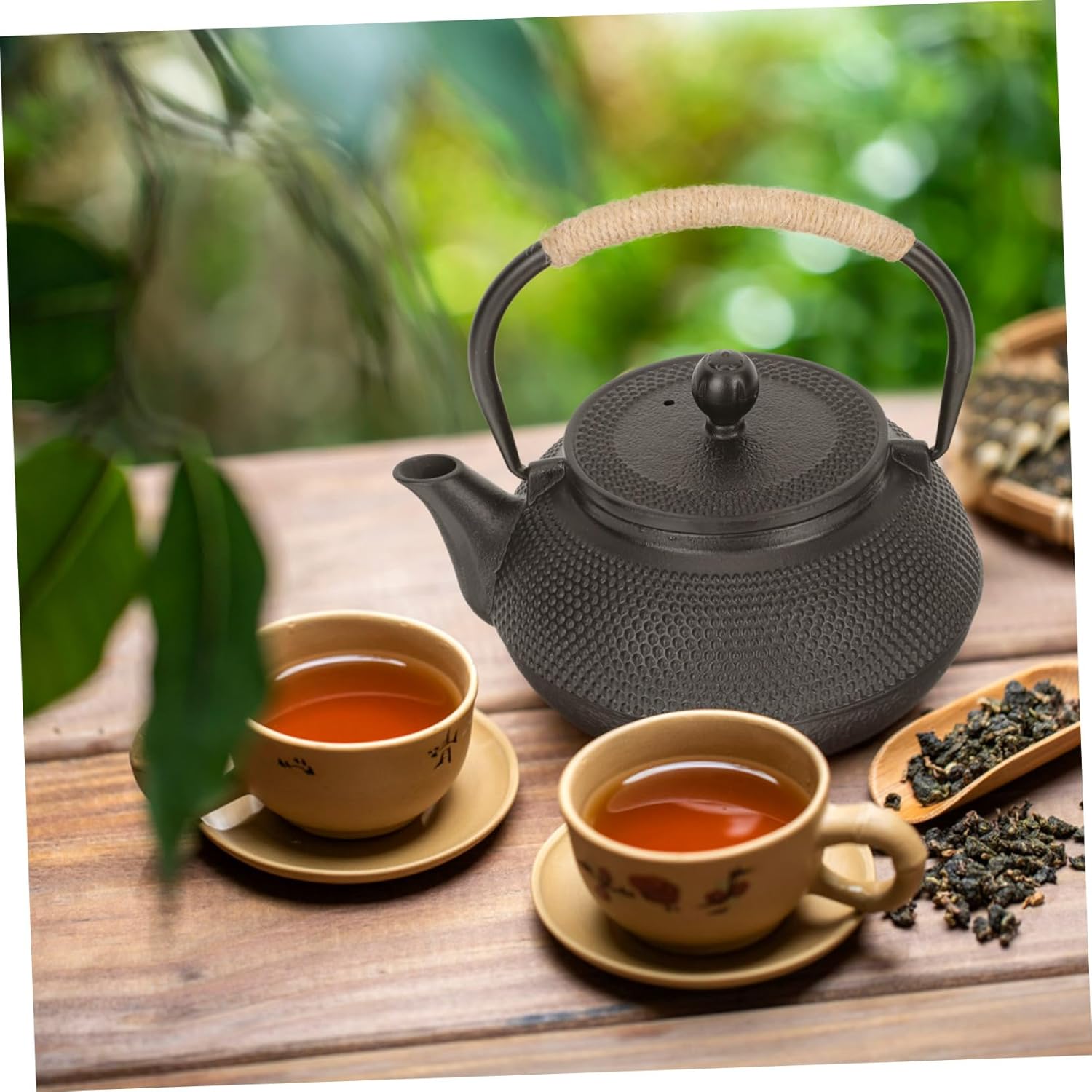 800ML Cast Iron Teapot - Japanese Style Kettle with Handle for Home & Office Use - Perfect for Loose Leaf Tea Infusion