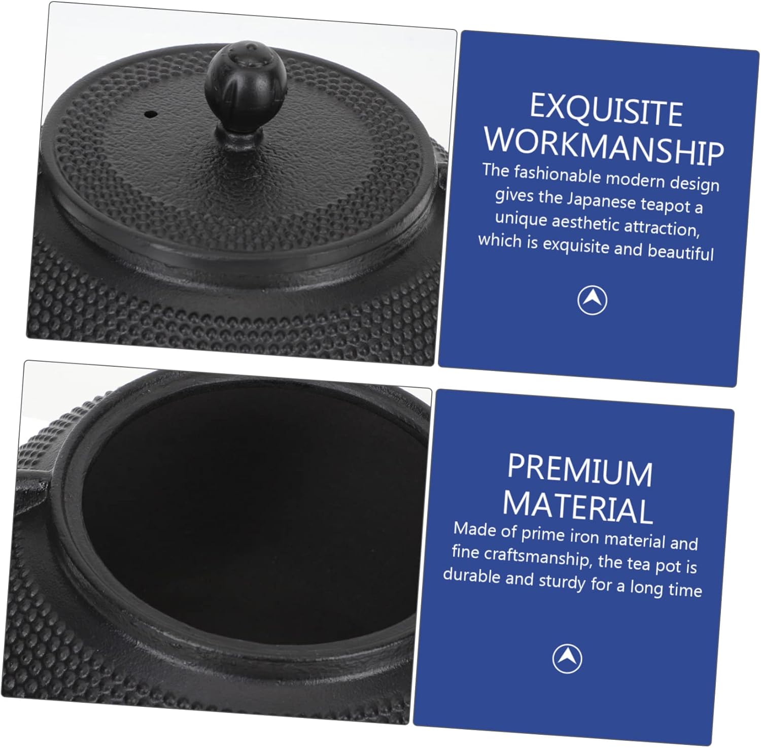 800ML Cast Iron Teapot - Japanese Style Kettle with Handle for Home & Office Use - Perfect for Loose Leaf Tea Infusion