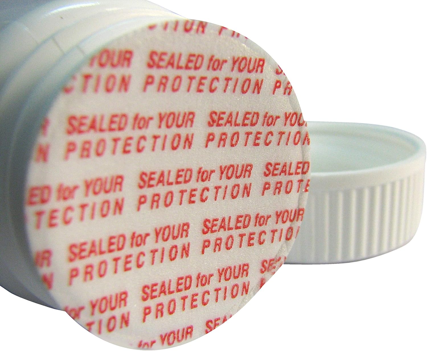 89mm Pressure Sensitive PS Foam Cap Liners with Tamper Seal - Pack of 25, Red Print for Protection