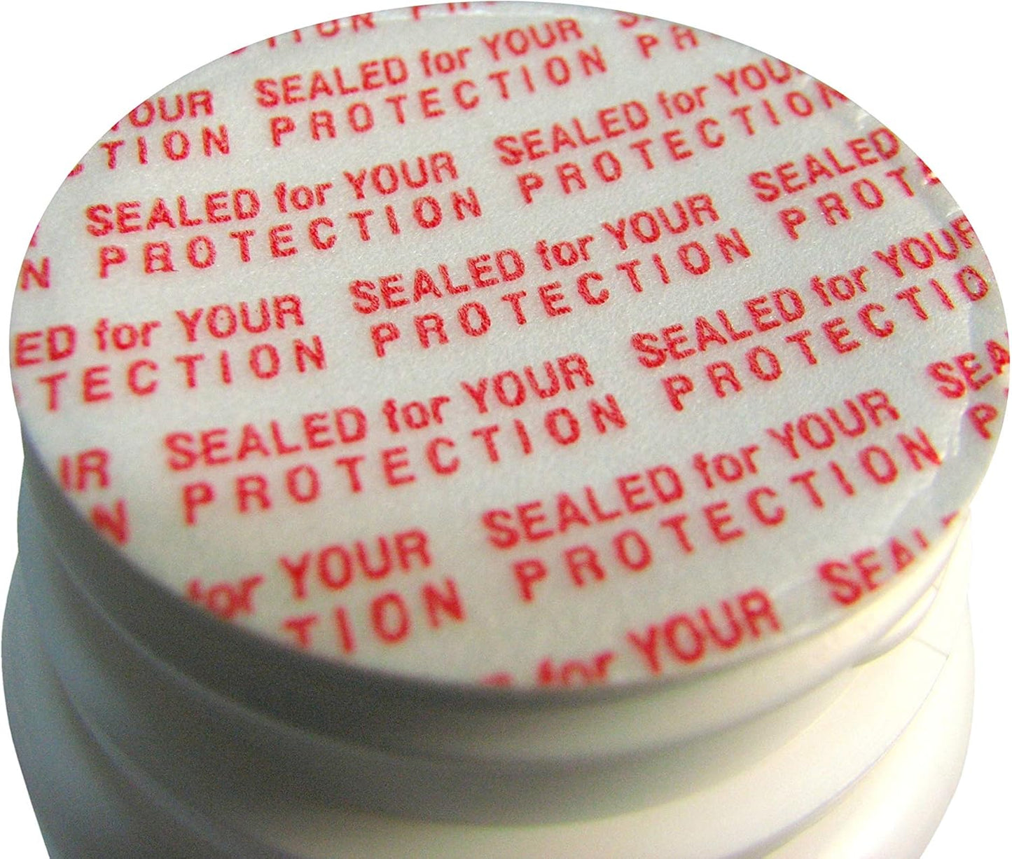 89mm Pressure Sensitive PS Foam Cap Liners with Tamper Seal - Pack of 25, Red Print for Protection