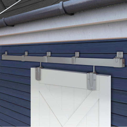 8FT Heavy Duty Exterior Sliding Barn Door Hardware Kit for Outdoor Use - Hardware Only
