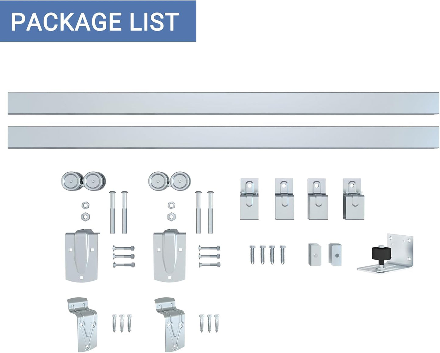 8FT Heavy Duty Exterior Sliding Barn Door Hardware Kit for Outdoor Use - Hardware Only