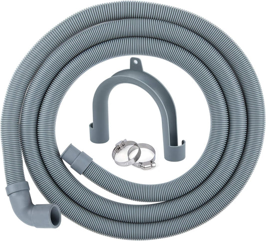8FT Universal Washing Machine Drain Hose Extension Kit - Compatible with Washing Machines, Dishwashers, and More