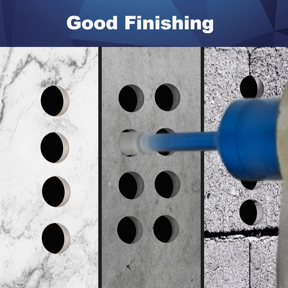 8mm 5pcs Diamond Core Drill Bit Set for Porcelain Tile Ceramic Marble Granite, BRSCHNITT Vacuum Brazed Hole Saw with 5/8-11 Thread - 5/16 Inch