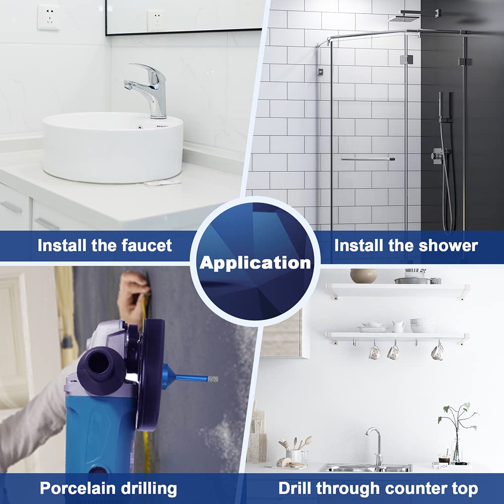 8mm 5pcs Diamond Core Drill Bit Set for Porcelain Tile Ceramic Marble Granite, BRSCHNITT Vacuum Brazed Hole Saw with 5/8-11 Thread - 5/16 Inch