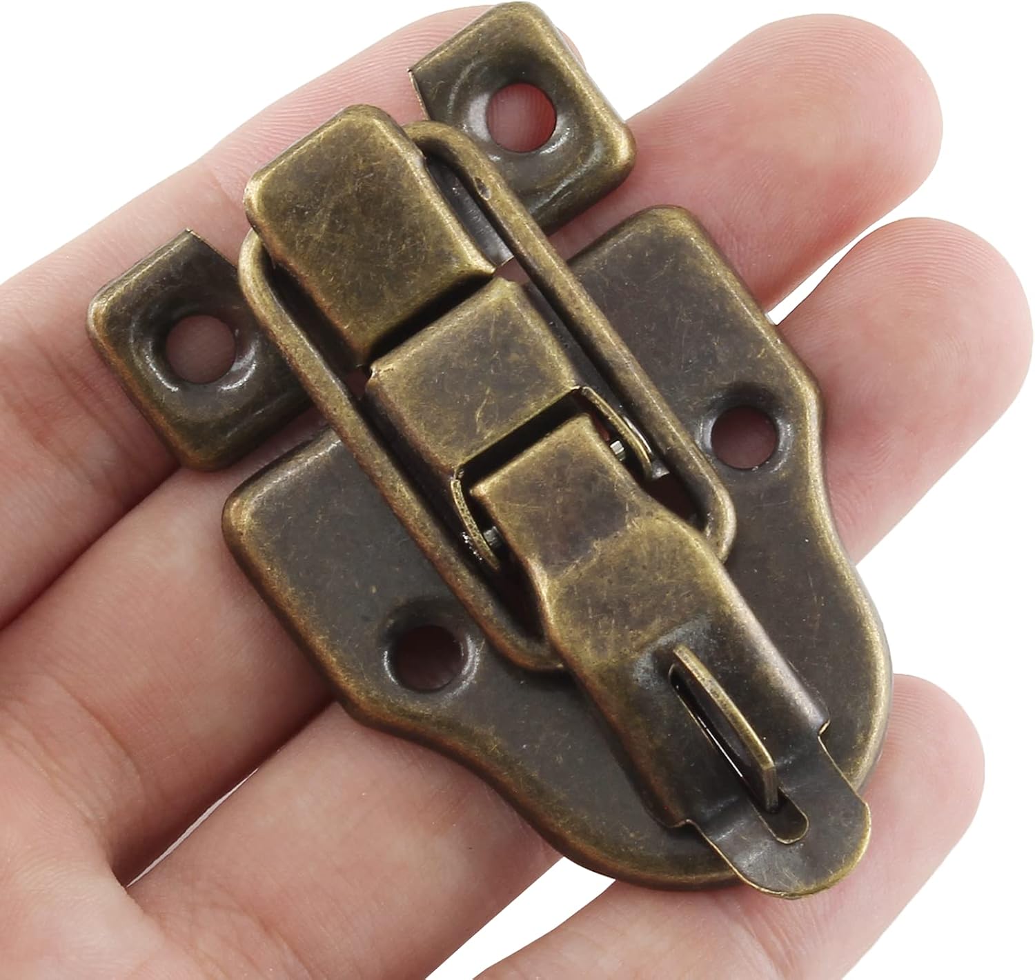 8Pcs Antique Bronze Duckbilled Hasp Clasp Latch Lock Box Toggle Latch for Jewelry Cabinet Vintage Suitcases