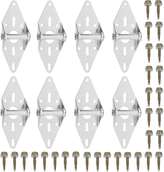 8PCS Heavy Duty 16 Gauge Steel Garage Door Hinges with Galvanized Finish for Residential/Light Commercial Garage Door Replacement