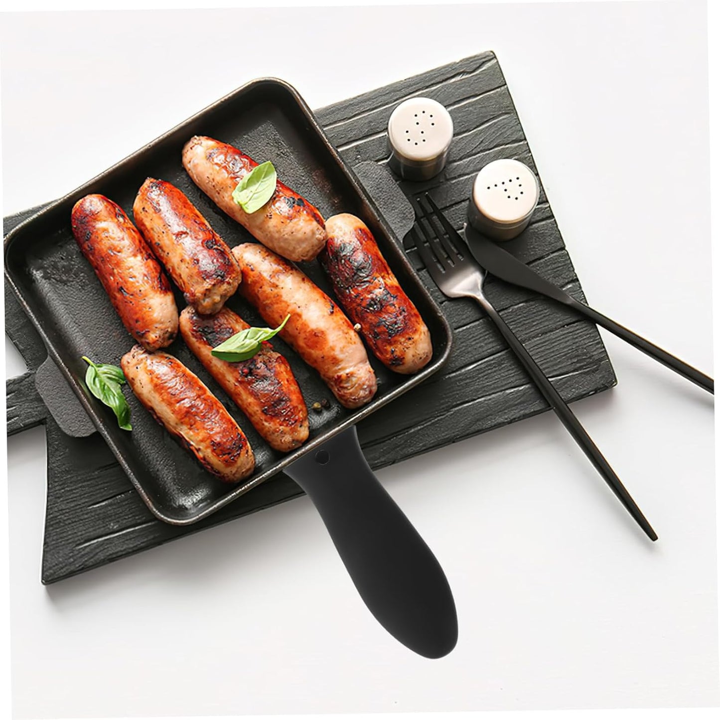 8pcs Non Slip Silicone Heat Resistant Handle Covers for Pots and Pans - Grips for Frying Skillets, Cast Iron, Cookware, Metal Pan Accessories