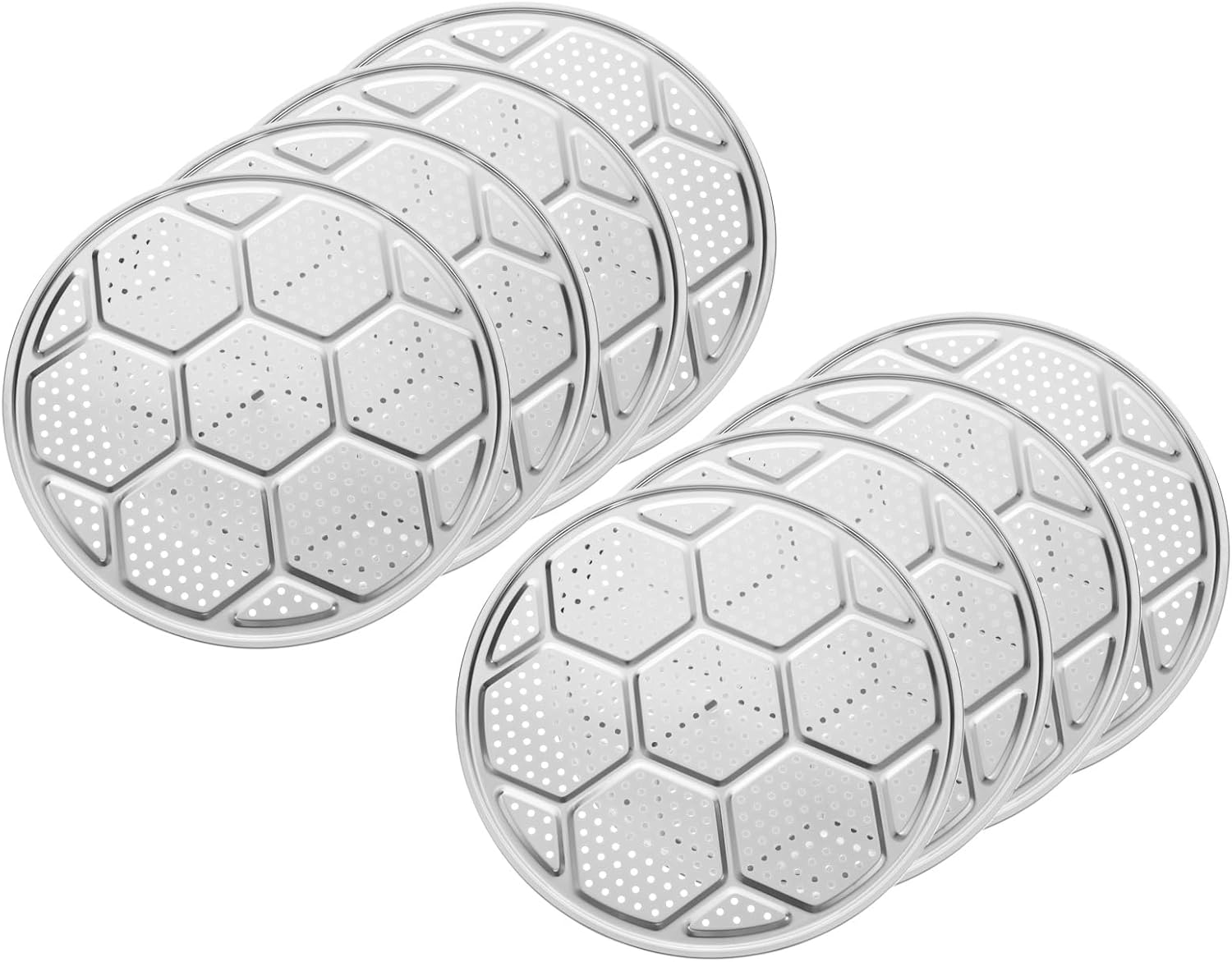 8pcs Stainless Steel Steamer Rack for 26" Pressure Cooker - Pot Steaming Tray for Cookware - Silver Tone