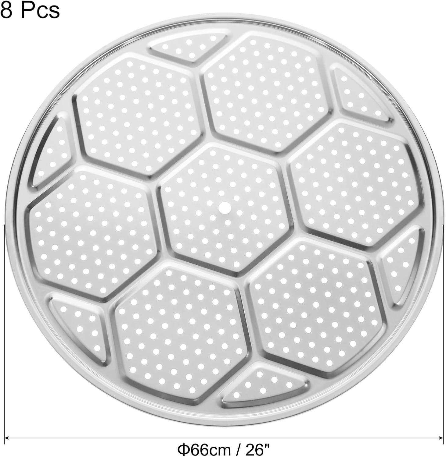 8pcs Stainless Steel Steamer Rack for 26" Pressure Cooker - Pot Steaming Tray for Cookware - Silver Tone