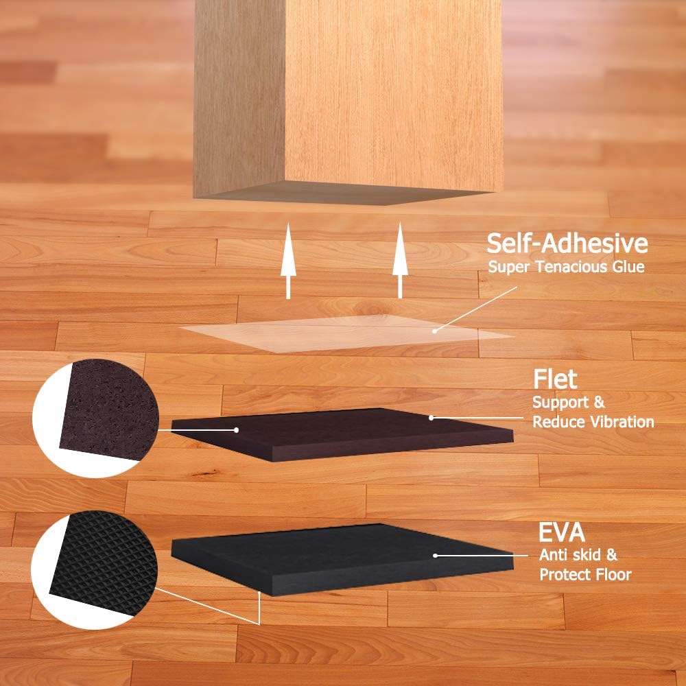 8pcs Yelanon Non Slip Furniture Pads - 6" Grippers for Hardwood Floors - Self Adhesive Rubber Feet for Furniture Legs - Anti Slide Protectors for Couch Stoppers