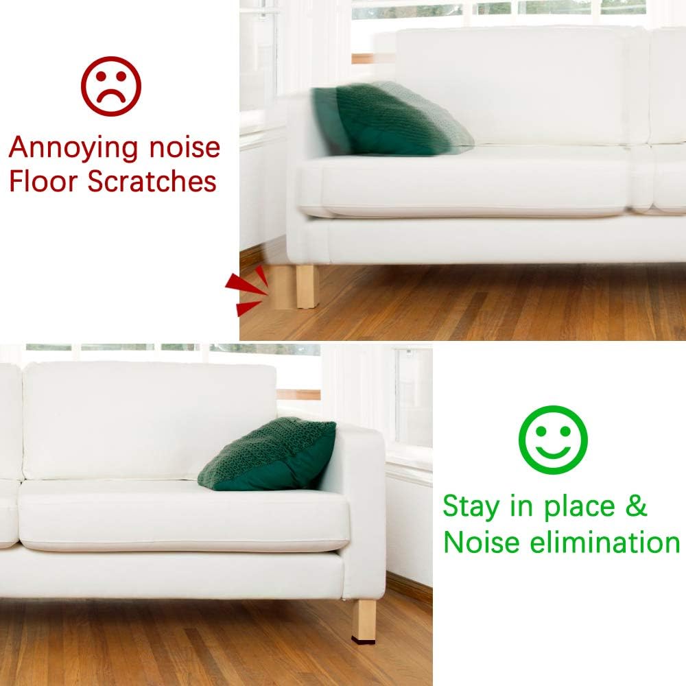 8pcs Yelanon Non Slip Furniture Pads - 6" Grippers for Hardwood Floors - Self Adhesive Rubber Feet for Furniture Legs - Anti Slide Protectors for Couch Stoppers