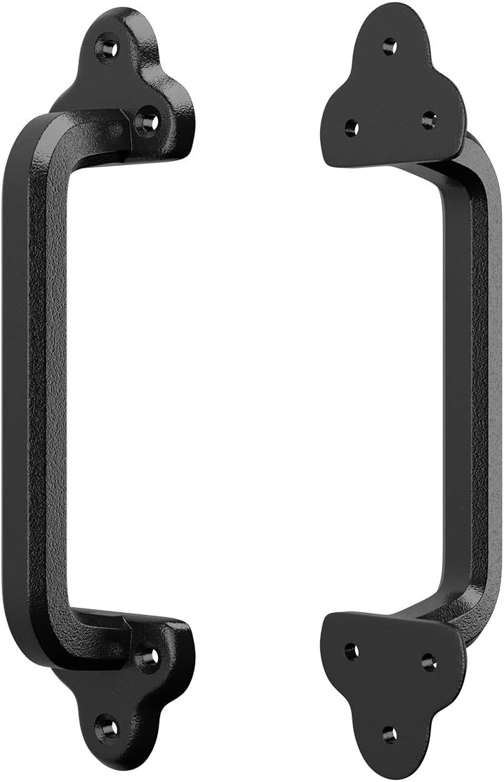 9" Antique Barn Door Handle - Heavy Duty Rustic Cast Iron Handle for Gates, Garages, Sheds, Furniture - Black Powder Coated Square Finish - By SMARTSTANDARD