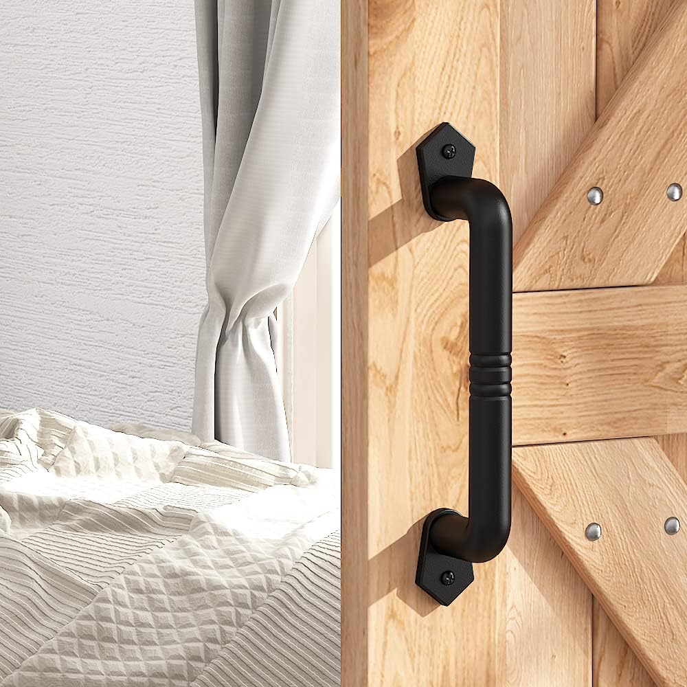 9" Black Sliding Barn Door Handle Pull for Sliding Barn Door or Gate by skysen (607)