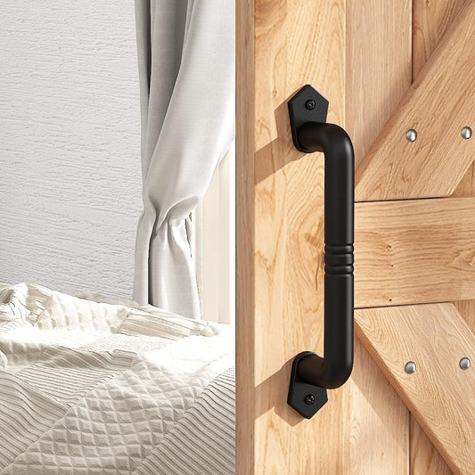 9" Black Sliding Barn Door Handle Pull for Sliding Barn Door or Gate by skysen (607)