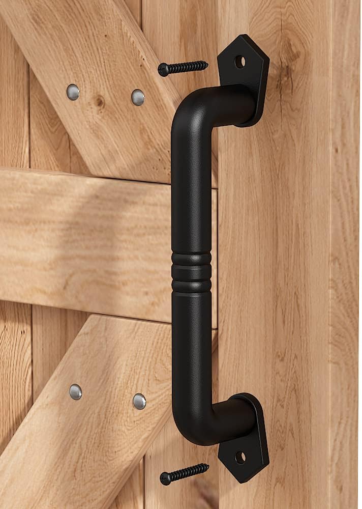 9" Black Sliding Barn Door Handle Pull for Sliding Barn Door or Gate by skysen (607)