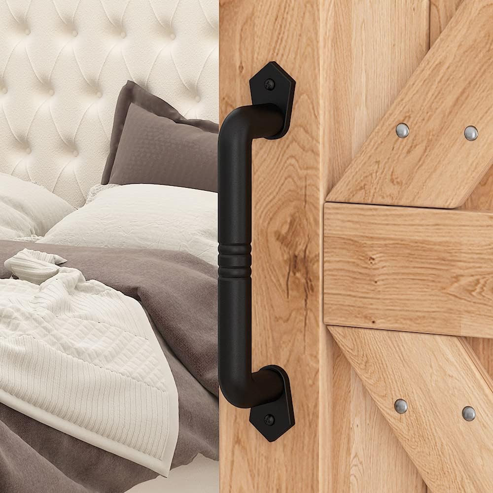 9" Black Sliding Barn Door Handle Pull for Sliding Barn Door or Gate by skysen (607)