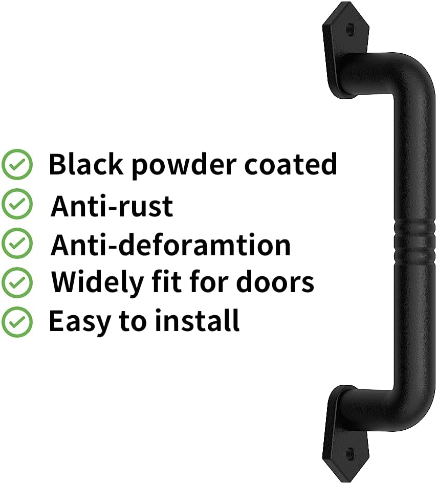 9" Black Sliding Barn Door Handle Pull for Sliding Barn Door or Gate by skysen (607)