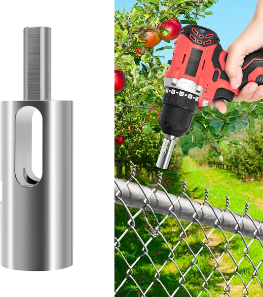 9 Gauge Drill Chuck Tool for Quick Chain Link Fence Construction & Repairs - EZ Twist Ties Compatible with 3/8" Power Drills