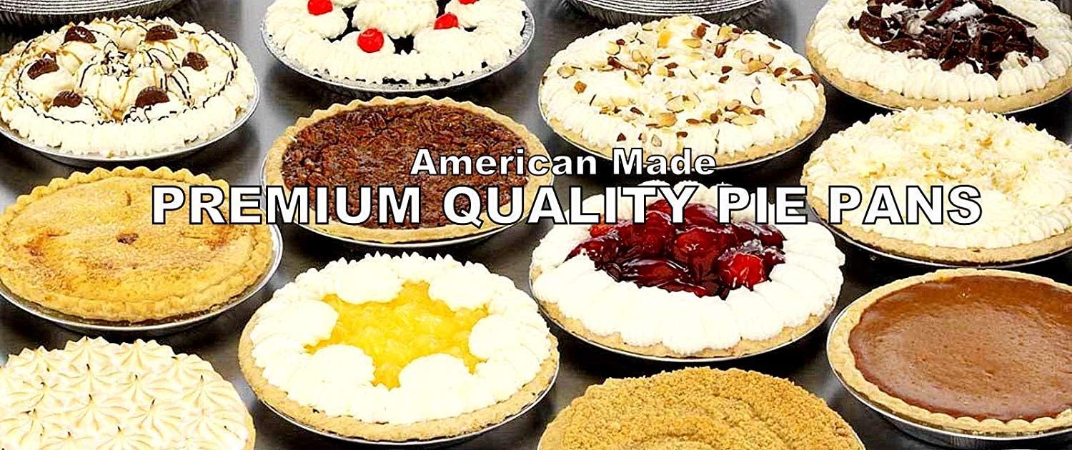 9" Heavy Duty Aluminum Foil Pie Pans - Smooth-Wall, Ultra Thick 120 Gauge (25 Pack) by PACTOGO