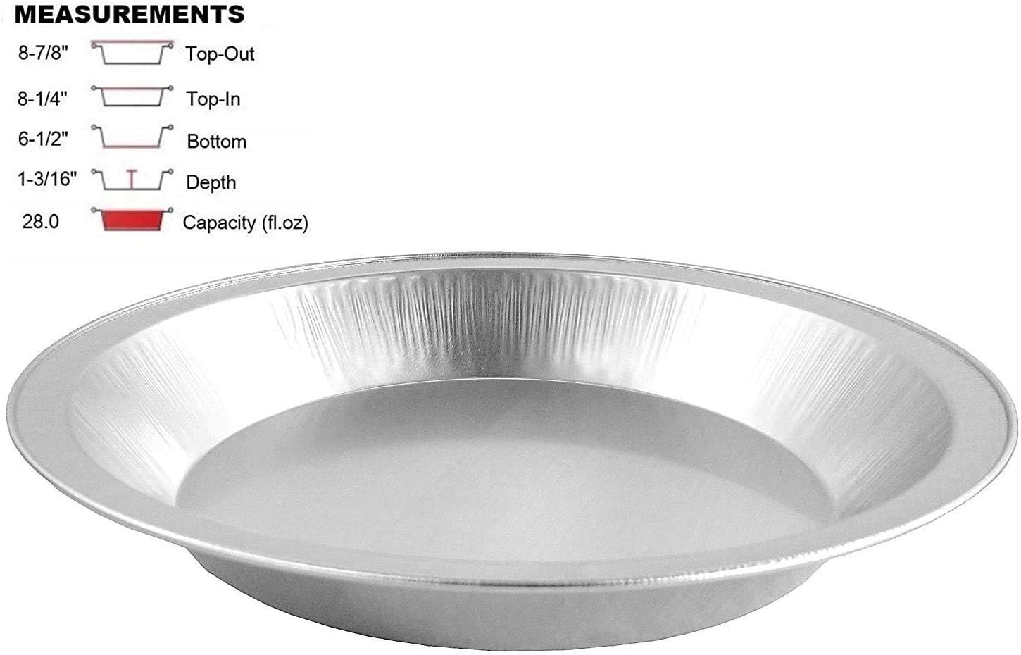 9" Heavy Duty Aluminum Foil Pie Pans - Smooth-Wall, Ultra Thick 120 Gauge (25 Pack) by PACTOGO