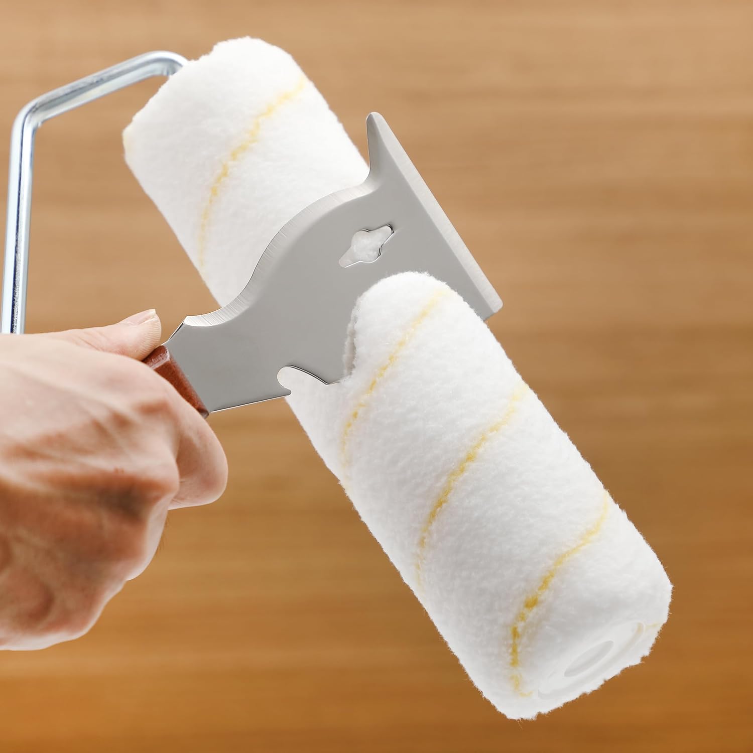 9-in-1 Paint Scraper Tool with Mahogany Handle for Wood and Painting - Metal Spackle Knife and Putty Scraper