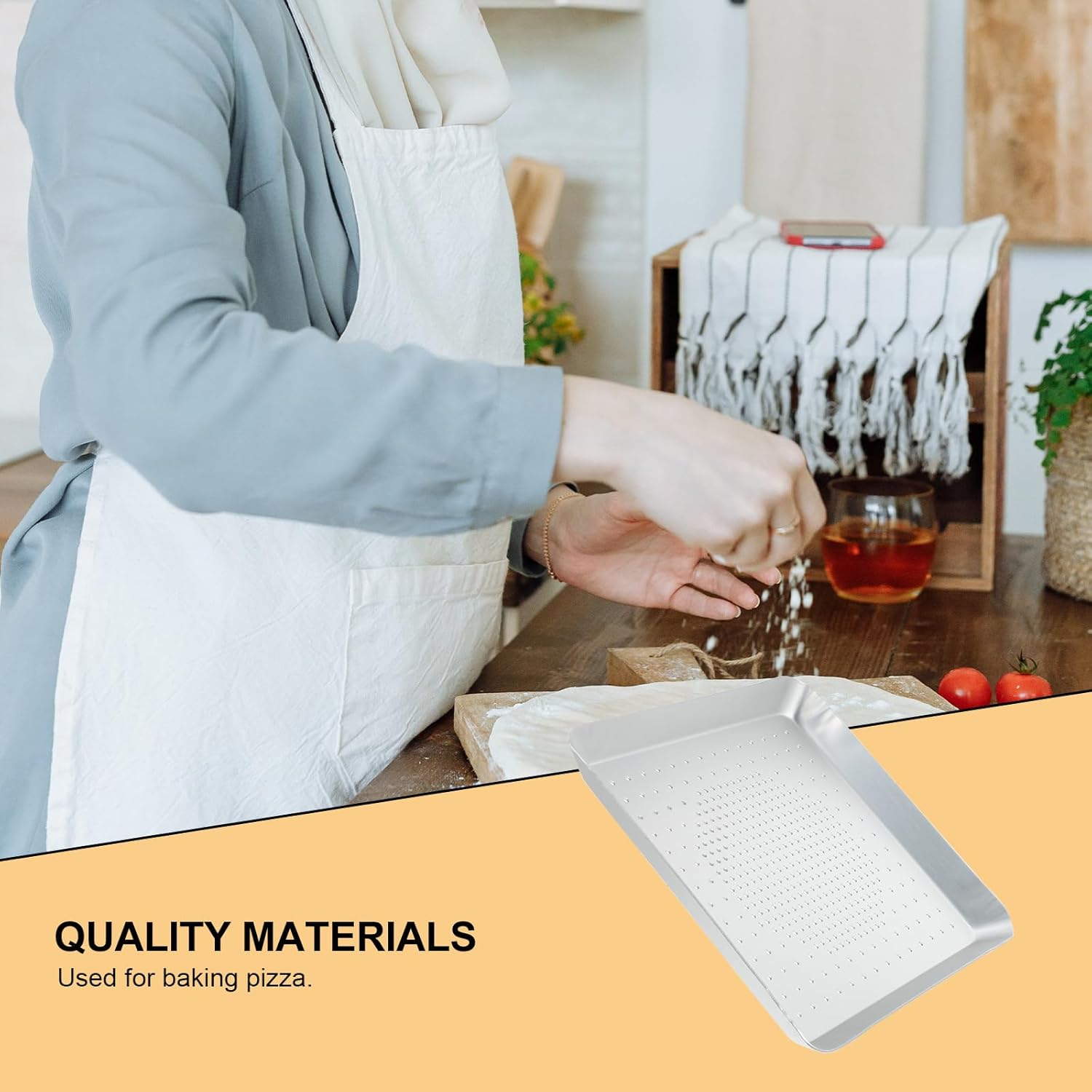 9 Inch Square Pizza Pan with Holes for Home Baking - Mini Pizza Bakeware Tray