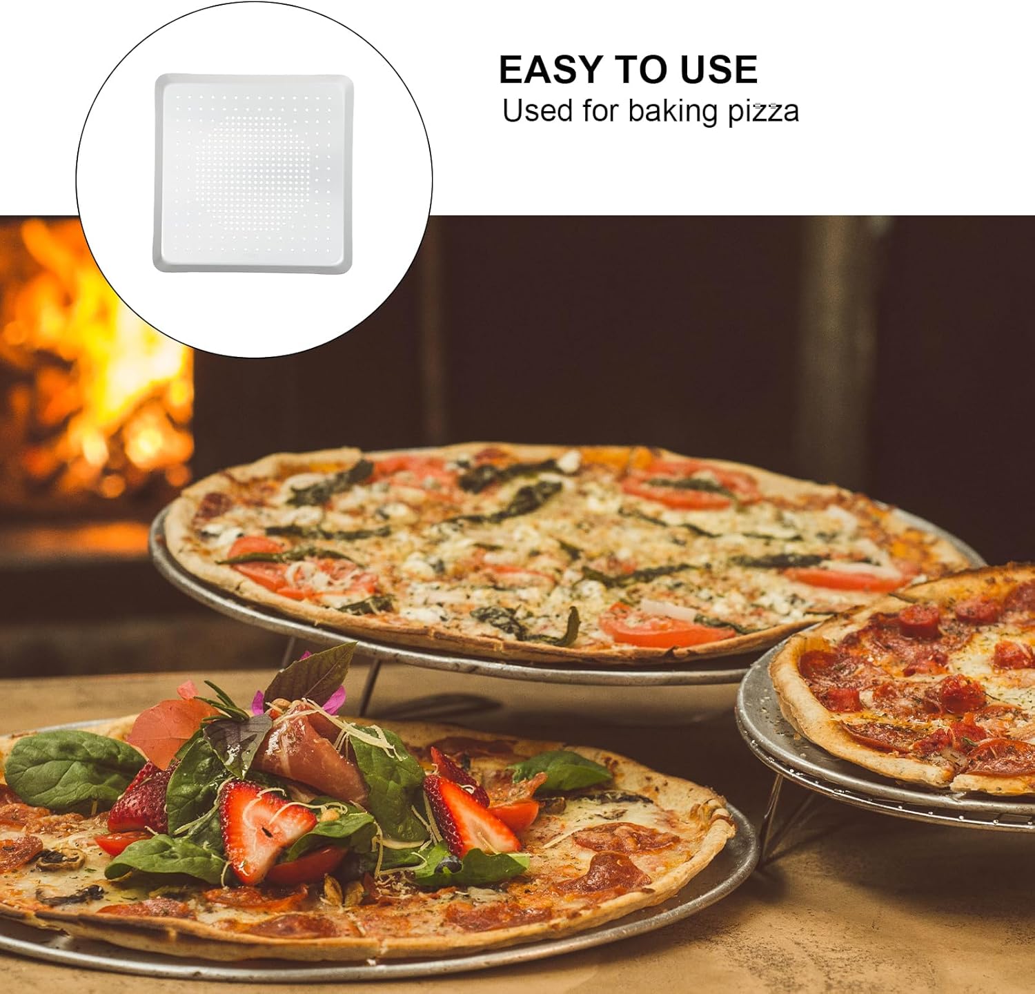 9 Inch Square Pizza Pan with Holes for Home Baking - Mini Pizza Bakeware Tray