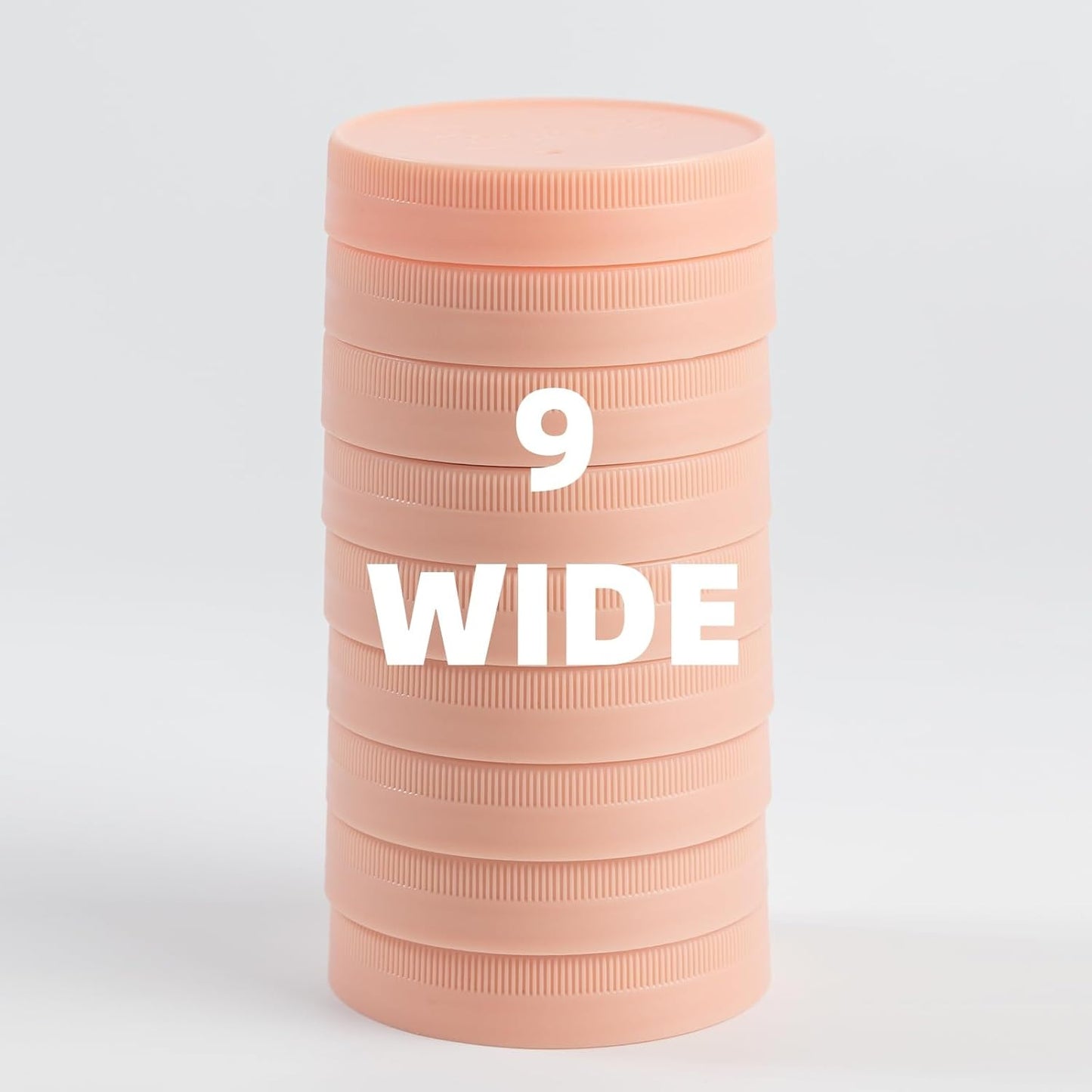 9 Pack Pink Wide Mouth Mason Jar Lids - One-Piece Plastic Caps for Ball, Kerr, and More - Canning Supplies