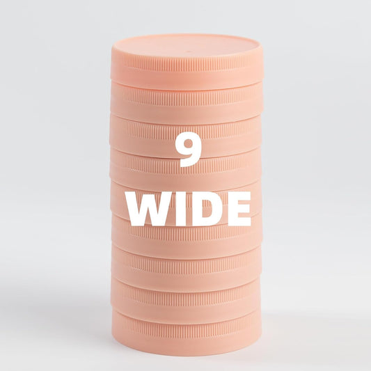 9 Pack Pink Wide Mouth Mason Jar Lids - One-Piece Plastic Caps for Ball, Kerr, and More - Canning Supplies