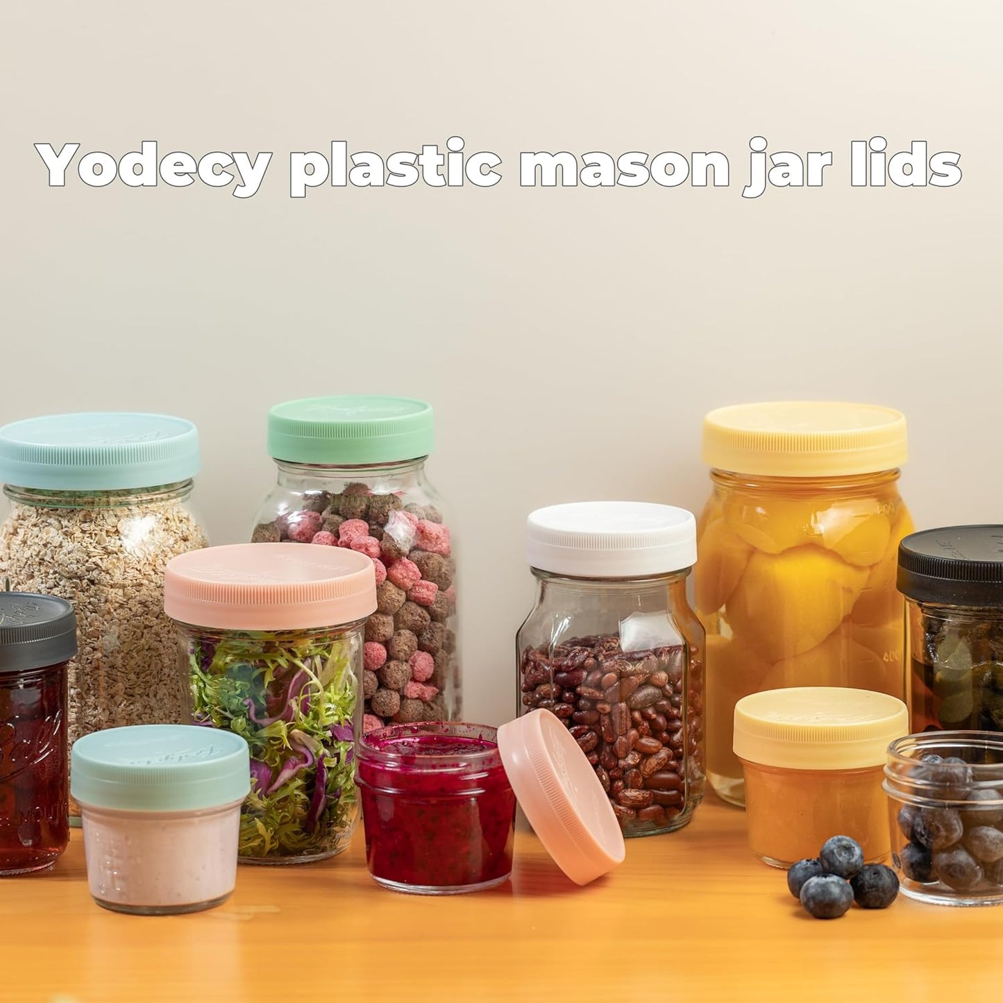 9 Pack Pink Wide Mouth Mason Jar Lids - One-Piece Plastic Caps for Ball, Kerr, and More - Canning Supplies