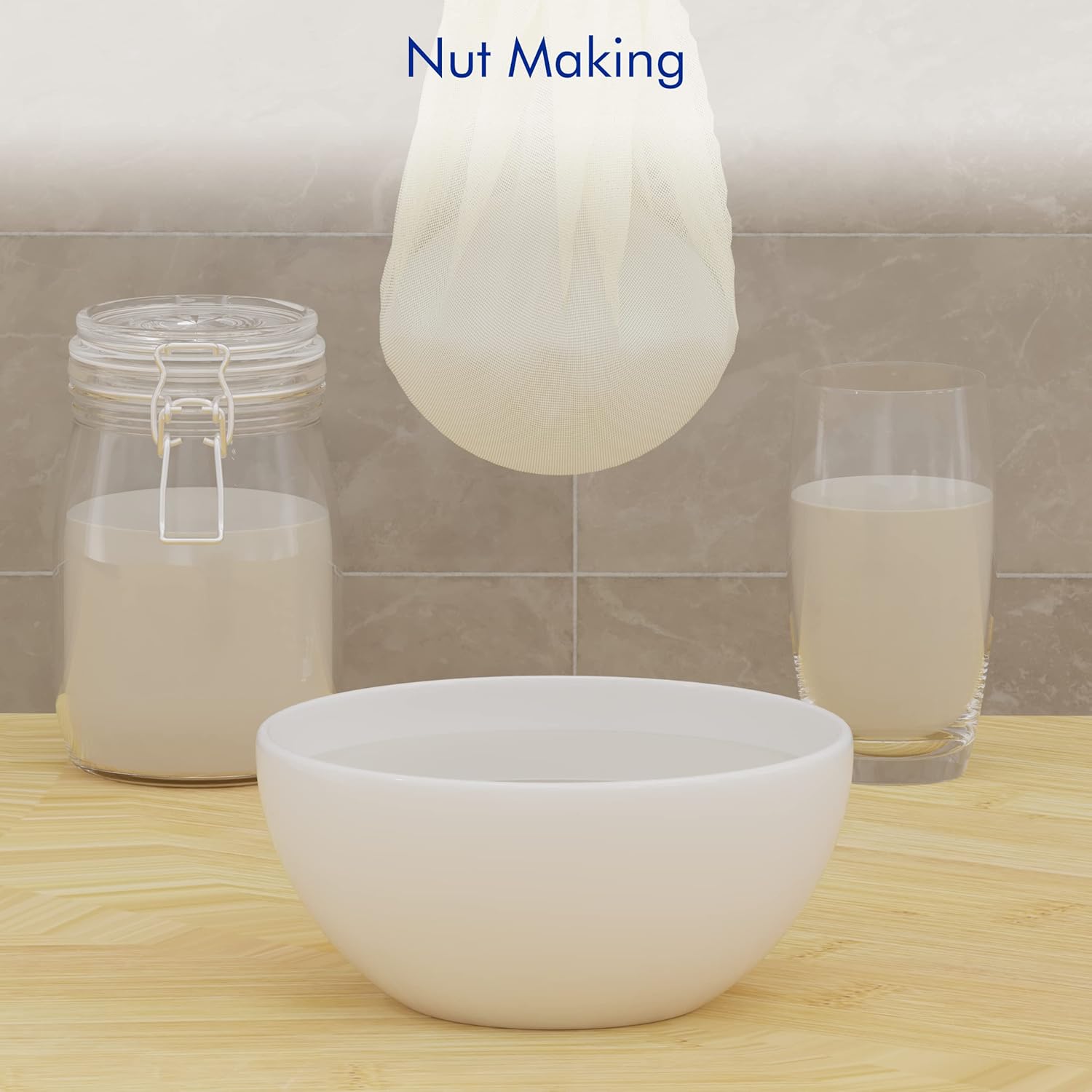 9 PCS 14x14 Inch Nut Milk Bags & Cheese Cloth for Straining Craft - 100% Cotton Unbleached Muslin Cloth Strainer for Cooking, Baking, Juicing & Cheese Making - New England Stories