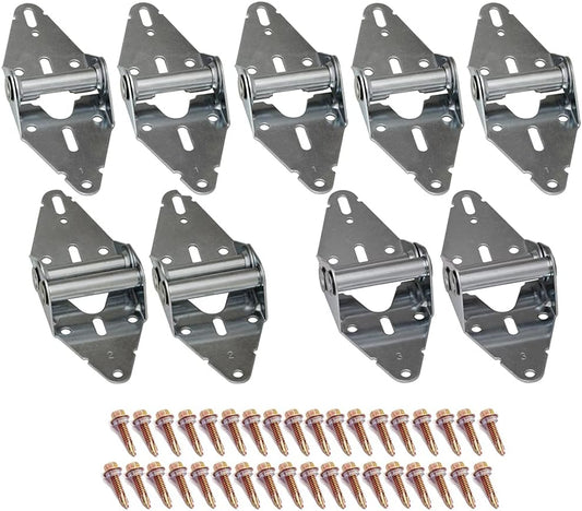 9-Piece Garage Door Hinges Set | Galvanized Finish | Corrosion Resistant | Residential & Light Commercial Use | Replacement Hinge Kit