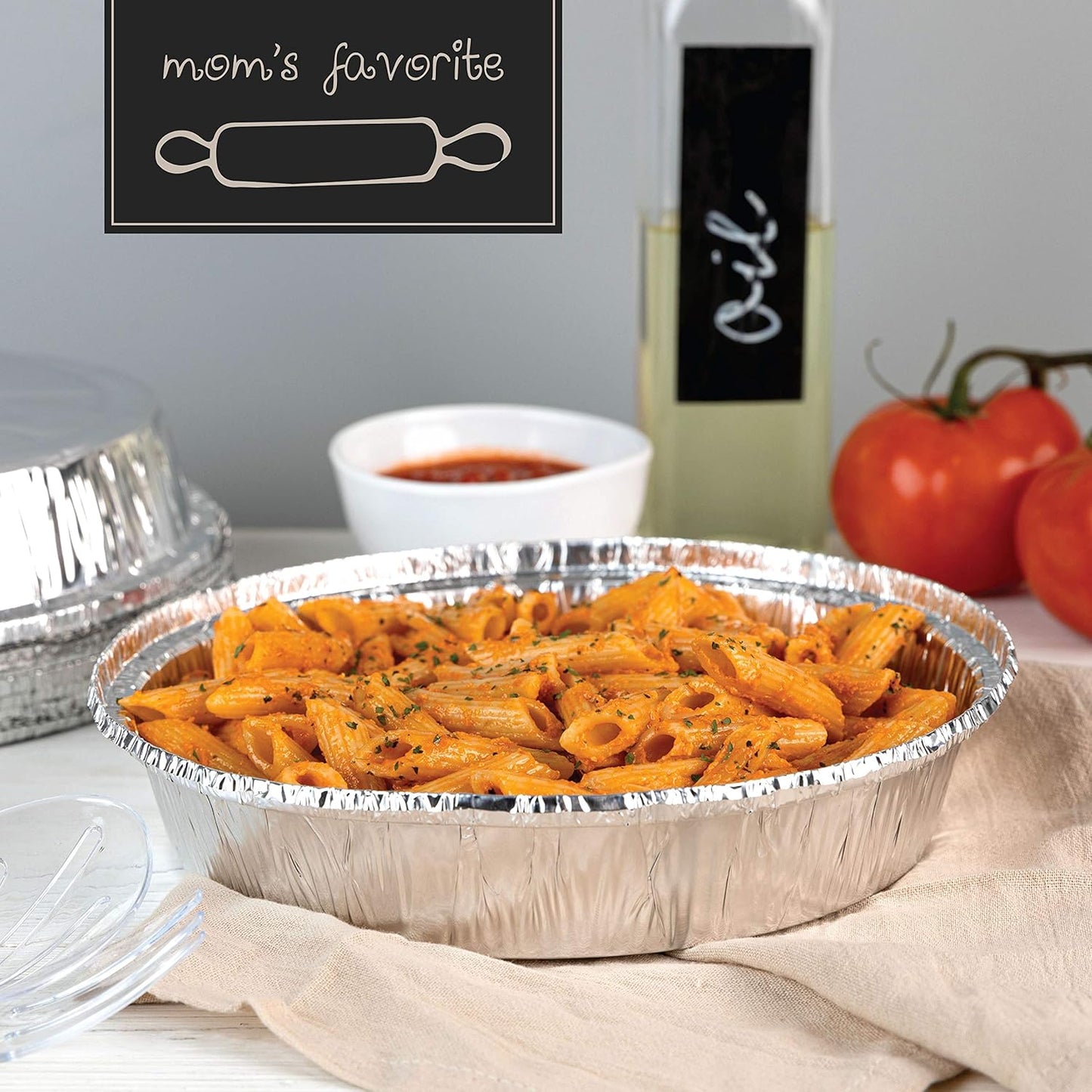 9.05'' Round Tin Foil Pans - Pack of 10, Disposable Aluminum for Baking, Cooking, Storage, Roasting - Freezer & Oven Safe