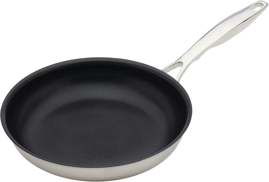 9.5 Inch Swiss Diamond Nonstick Stainless Steel Fry Pan - Induction Ready, Oven and Dishwasher Safe