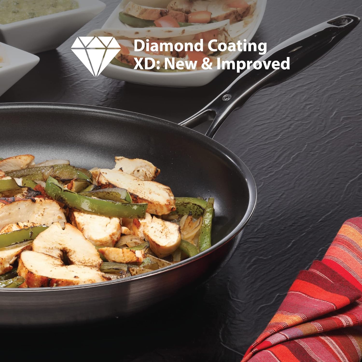 9.5 Inch Swiss Diamond Nonstick Stainless Steel Fry Pan - Induction Ready, Oven and Dishwasher Safe