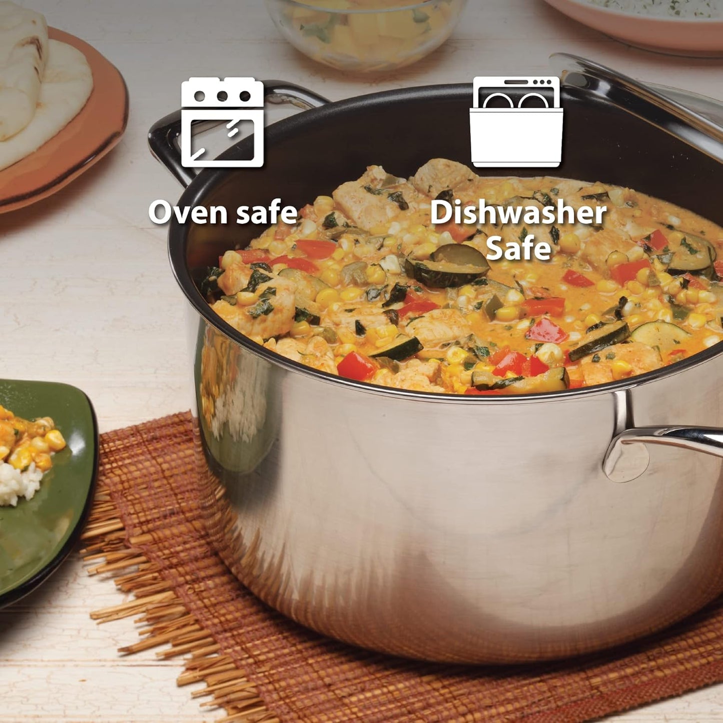 9.5 Inch Swiss Diamond Nonstick Stainless Steel Fry Pan - Induction Ready, Oven and Dishwasher Safe