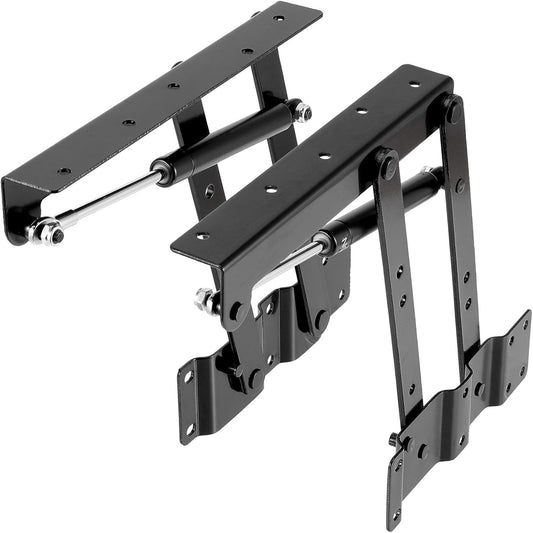 9.5" Lift Up Coffee Table Hinge Mechanism - Pair of ZEONHAK Hydraulic Stand Brackets - Black Shelf Hardware