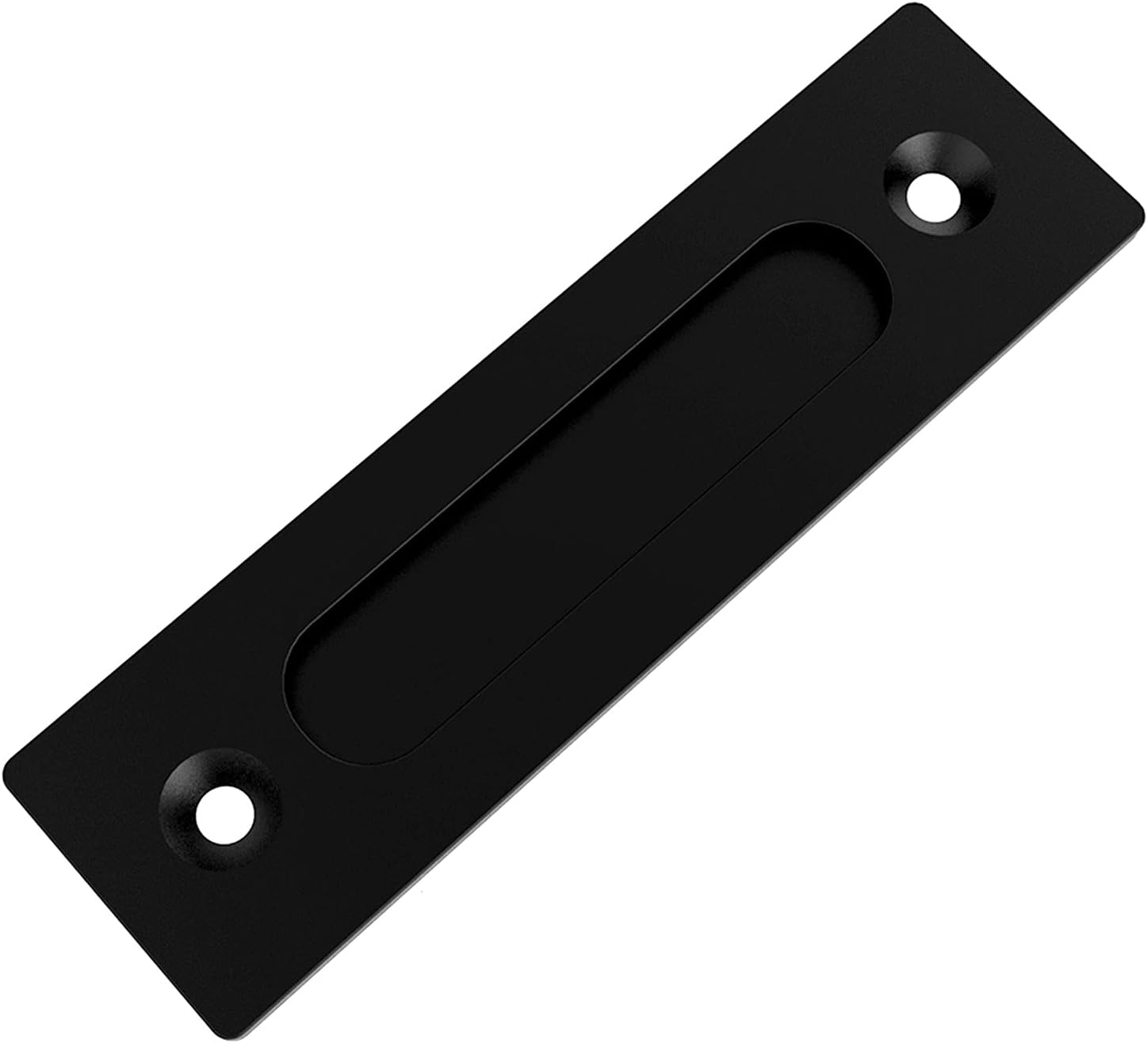 9.5" Modern Sliding Barn Door Pull Handle Set with Flush Hardware in Black Powder Coated Finish - Heavy Duty Anti-Rust Design