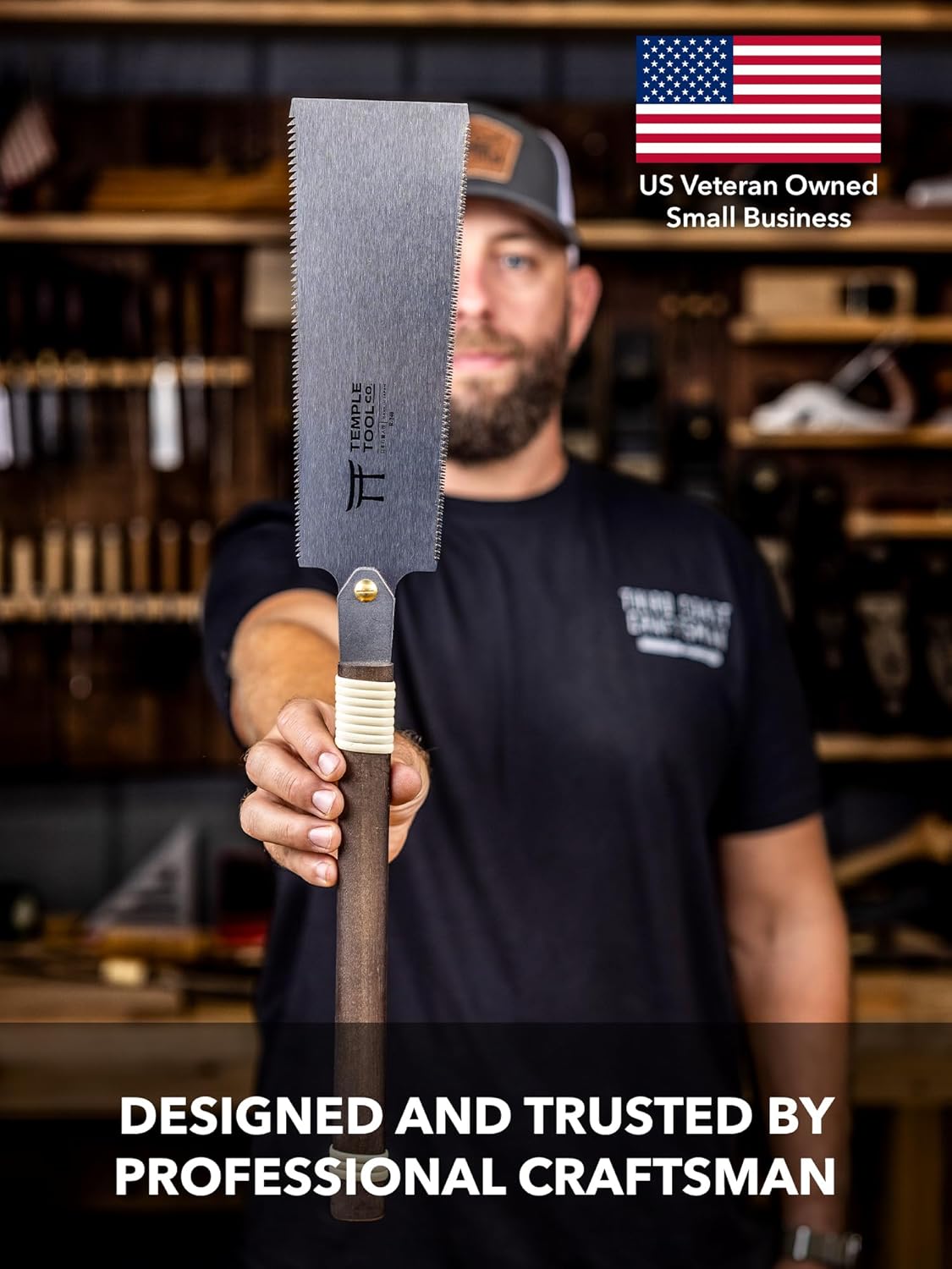 9.5 Ryoba Japanese Pull Saw for Dovetails, Joinery, Cutting Boards - Temple Tool Co.