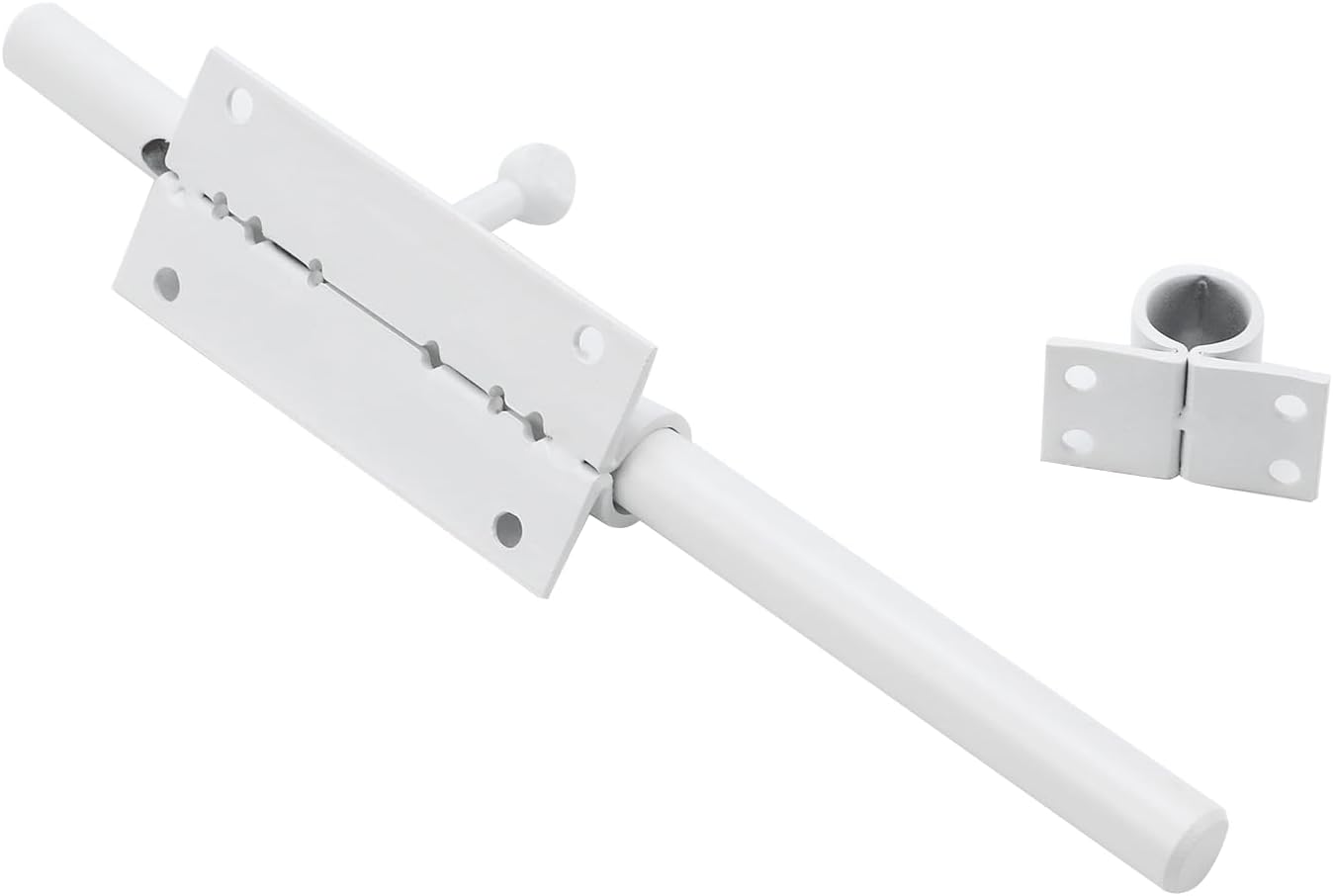 9.65" Heavy Duty Stainless Steel Slide Bolt Gate Latch with Padlock Hole - White Barrel Bolt Lock for Barn, Yard, Fence, Shed