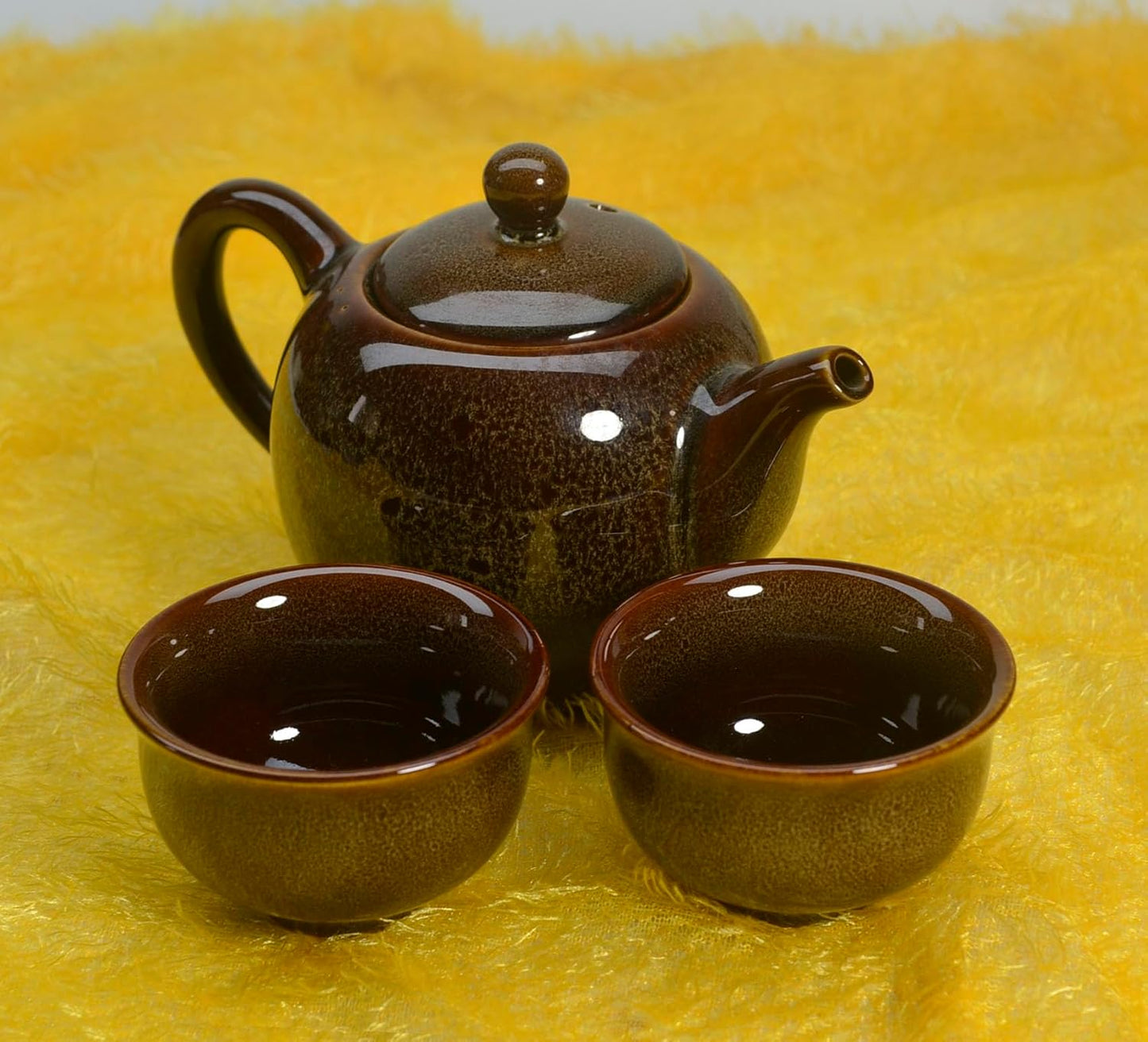 9oz Liang Baobao Porcelain Teapot - Small Chinese Tradition Kiln-Changed Glazed Ceramic Tea Kettle for Coffee