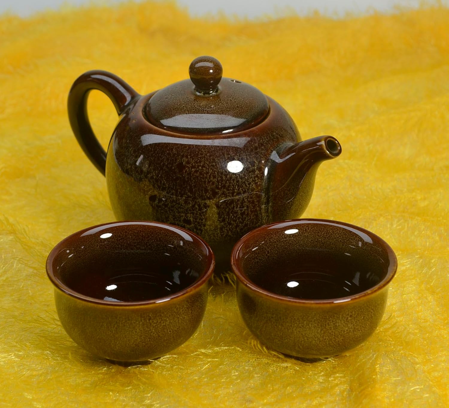 9oz Liang Baobao Porcelain Teapot - Small Chinese Tradition Kiln-Changed Glazed Ceramic Tea Kettle for Coffee