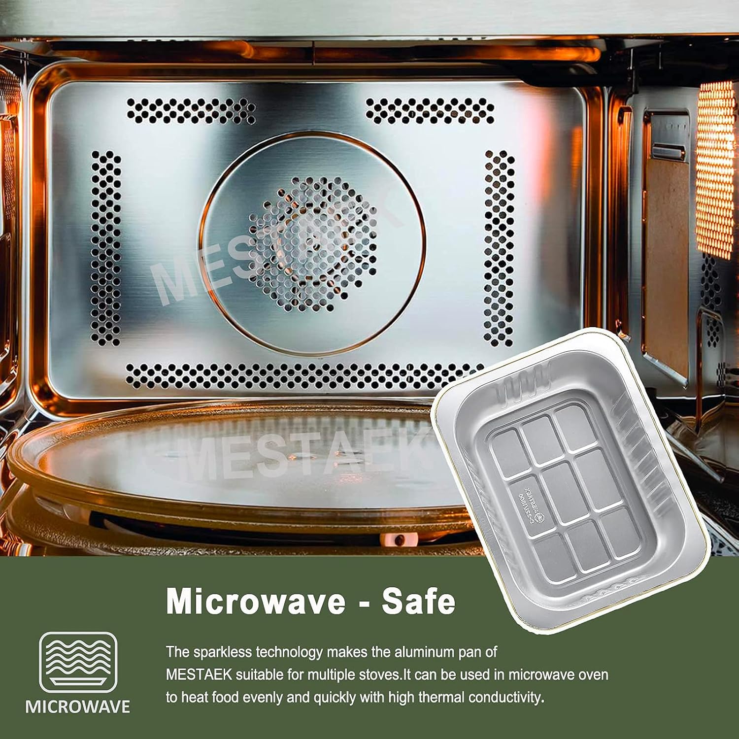 9"x6.5" Heavy Duty Foil Pans with Snap-On Lids (5 Pack) | Reusable 61oz Aluminum Containers for Baking and Cooking